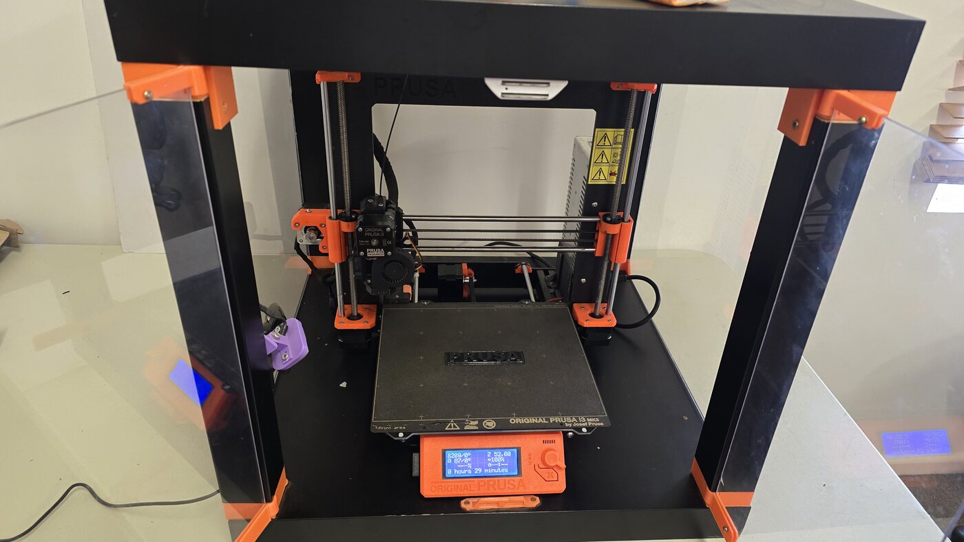 The Prusa 3D printer at the shed