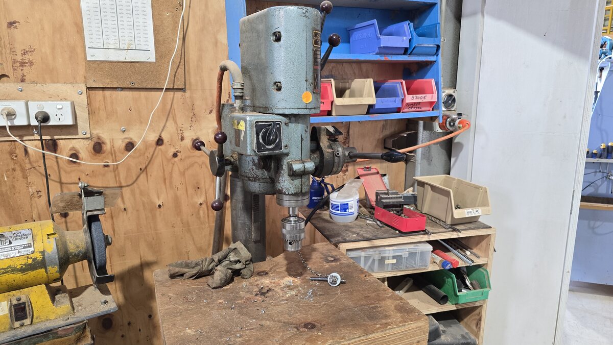 The drill press at the shed