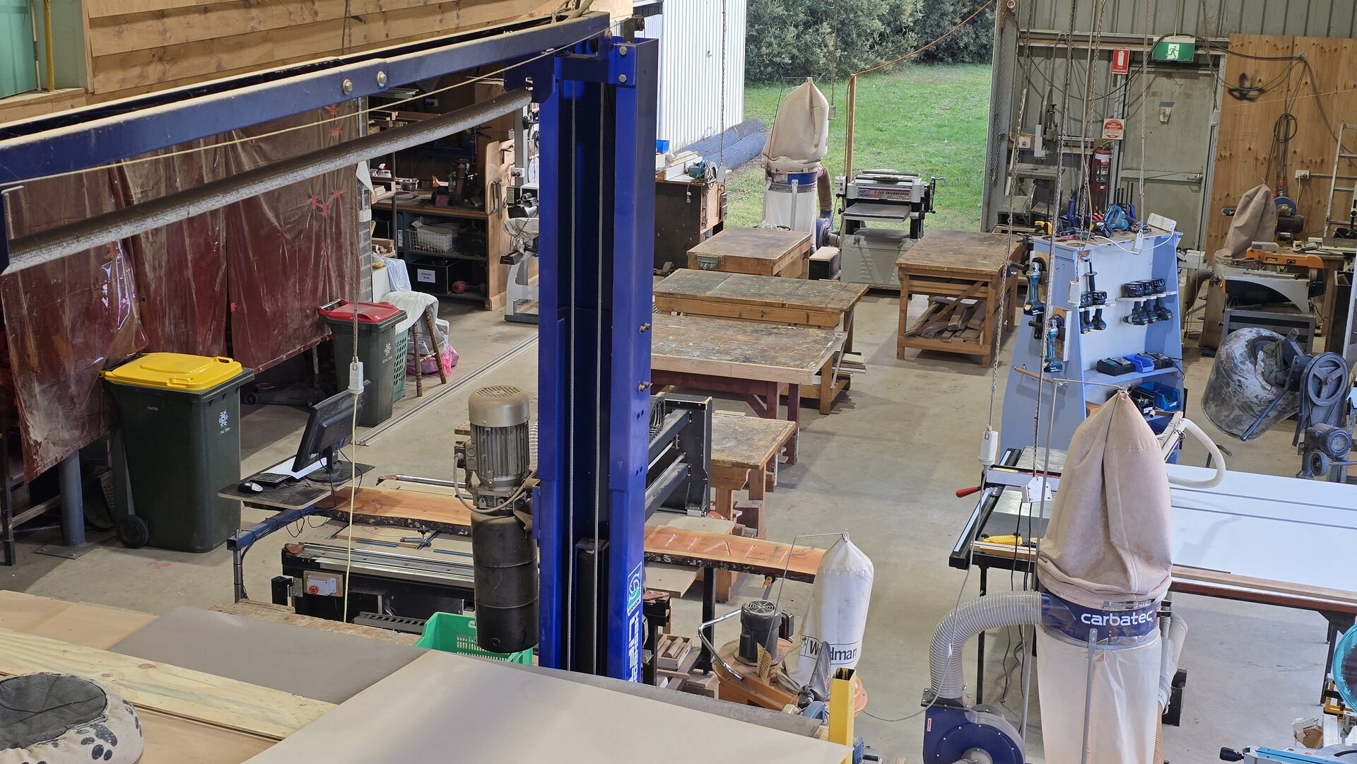 A view across the Bright United Men's Shed workshop floor