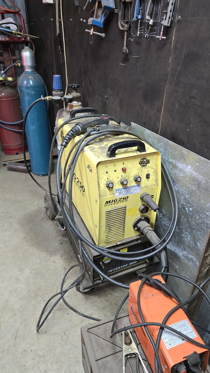 The mig welder at the Bright United Men's Shed