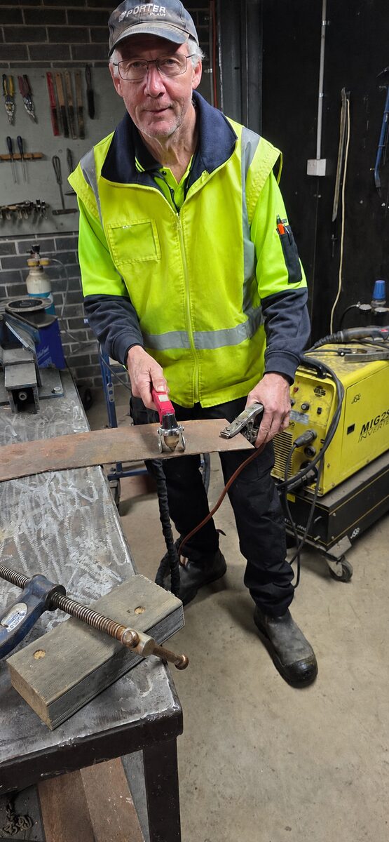 The mig welder at the Bright United Men's Shed