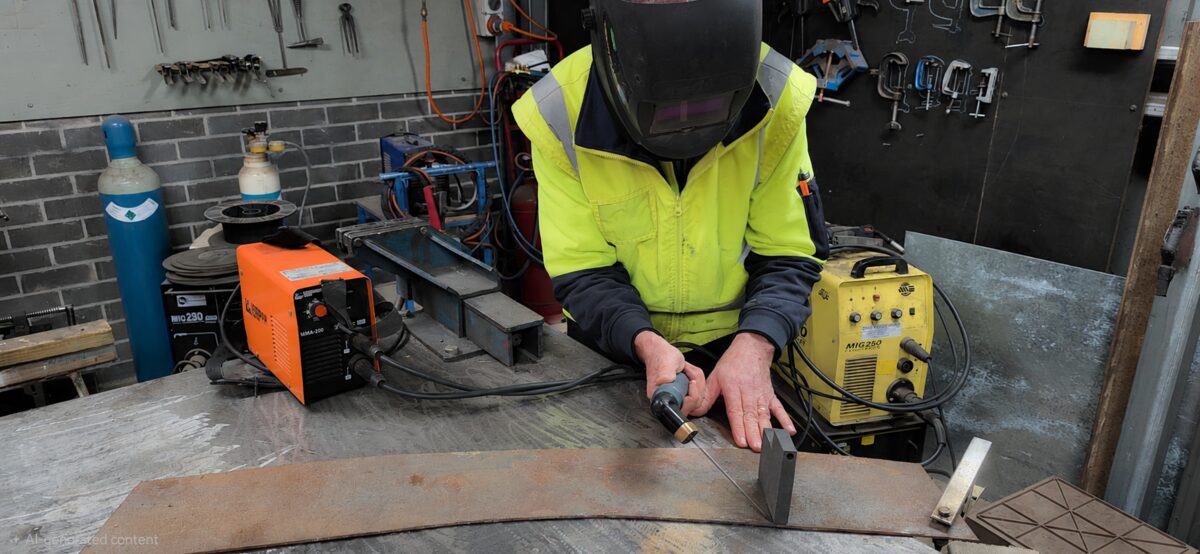 The stick (arc) welder at the Bright United Men's Shed
